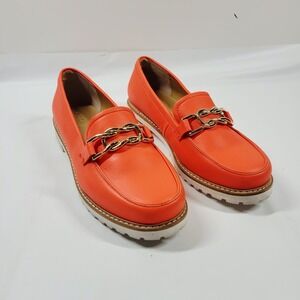 Talbots Laura Link Nappa Loafers Leather Orange Women's 7M Shoes